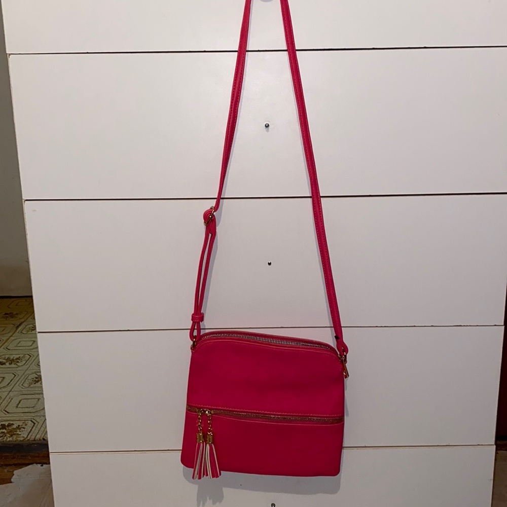 Pink over the shoulder bag